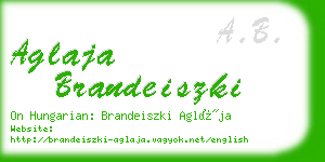 aglaja brandeiszki business card